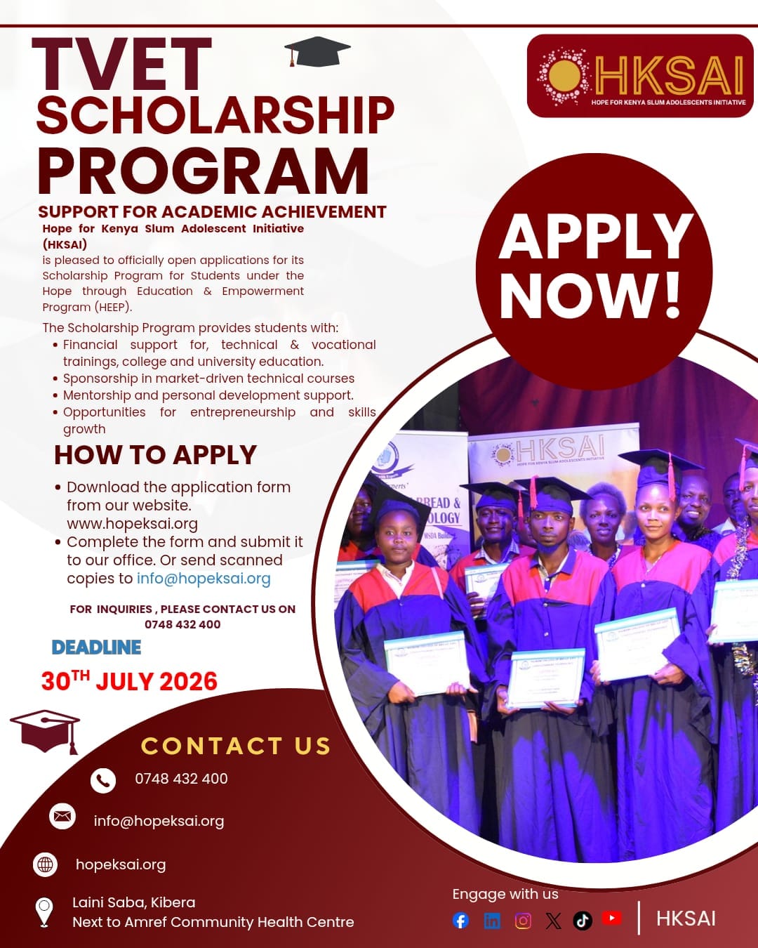 HKSAI Opens Applications for TVET Scholarship Program (HEEP) to Empower Vulnerable Youth