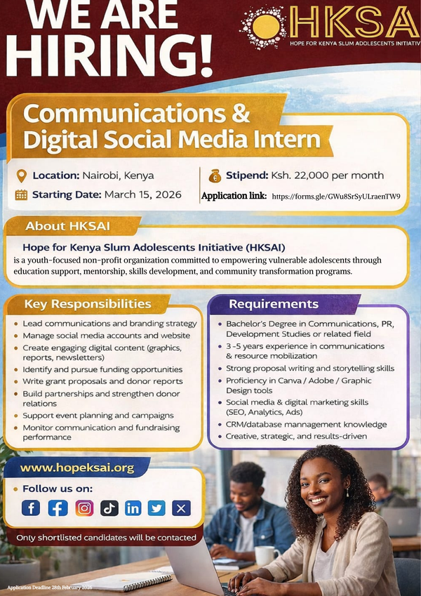 HKSAI Announces Vacancy for Communications & Digital Social Media Intern – 2026