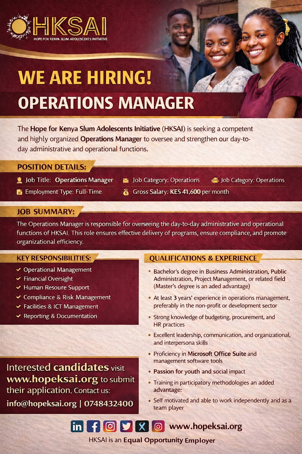                                                                          Operations Manager 