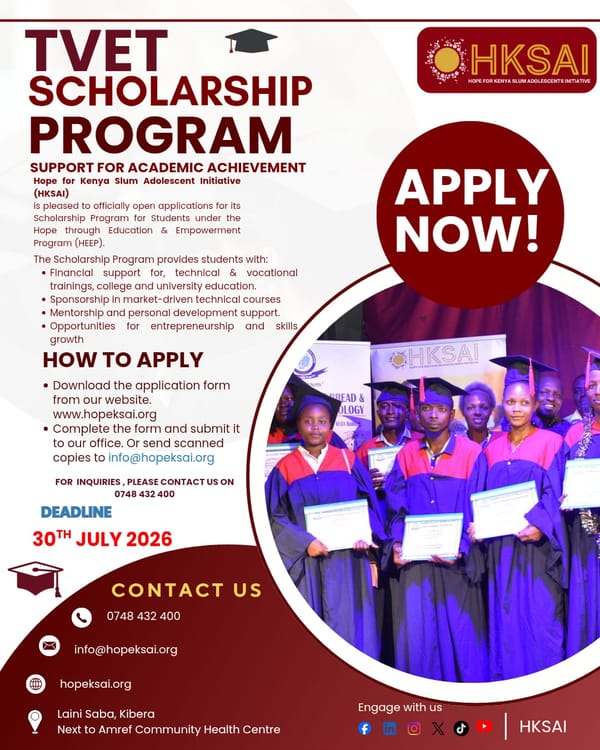 HKSAI Opens Applications for TVET Scholarship Program (HEEP) to Empower Vulnerable Youth